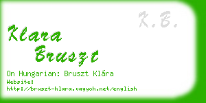 klara bruszt business card