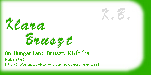 klara bruszt business card